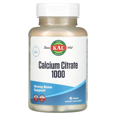 Цитрат кальция KAL Calcium Citrate 1000, 1000 мг, 90 таблеток