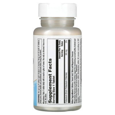 Хлорид калия KAL Potassium 99 Chloride, 99 мг, 100 таблеток