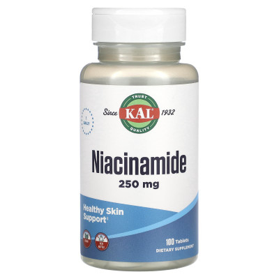 Никотинамид (никотинамид) Витамин В3 KAL Niacinamide, 250 мг, 100 таблеток