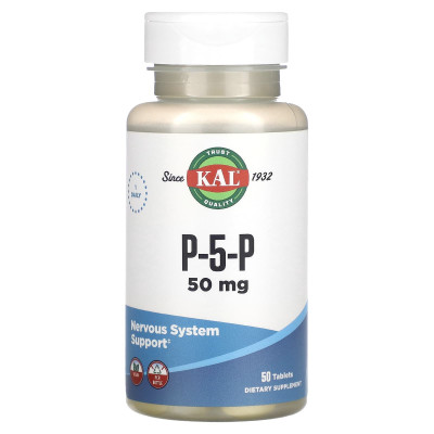 Витамин В6 пиридоксаль-5-фосфат KAL B-6 P-5-P Pyridoxal-5-Phosphat, 50 мг, 50 таблеток