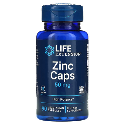 Цинк высокой эффективности Life Extension Zinc, 50 мг, 90 капсул