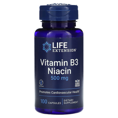 Ниацин Витамин В3 Life Extension Vitamin B3 Niacin, 100 капсул