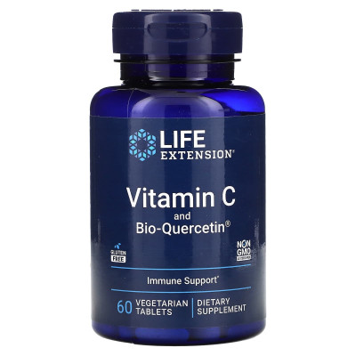 Витамин С и биокверцетин Life Extension Vitamin C and Bio-Quercetin, 60 таблеток