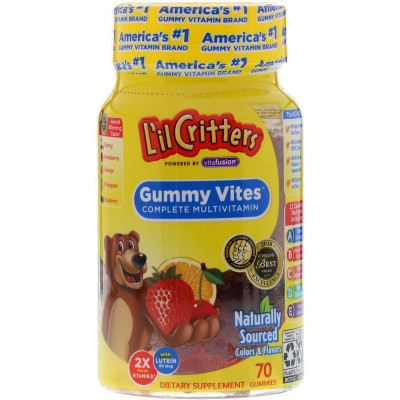 Жевательные мультивитамины для детей L'il Critters Gummy Vites, 70 жевательных мармеладок