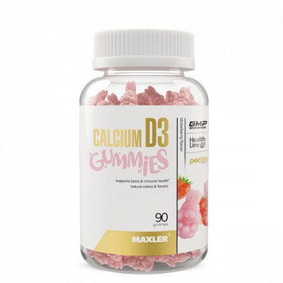 Кальций Д3 Maxler Calcium D3, 90 жевательных капсул, Клубника