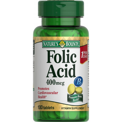 Фолиевая кислота Nature's Bounty Folic Acid, 400 мг, 100 таблеток