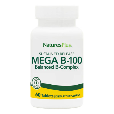 Безглютеновый комплекс витаминов группы Б Nature's Plus Mega B-100 Complex, 60 таблеток