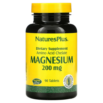Магний хелат Nature's Plus Magnesium chelate, 200 мг, 90 таблеток