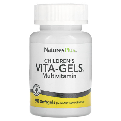 Мультивитамины для детей Nature's Plus Children’s VITA-GELS multivitamin, 90 мягких гелевых капсул, Апельсин