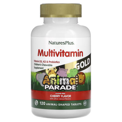 Жевательные мультивитамины для детей Nature's Plus Animal Parade Gold, 120 таблеток, Вишня