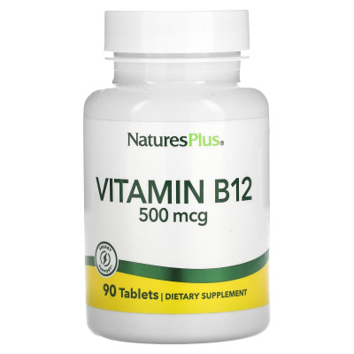 Витамин В12 Nature's Plus Vitamin B-12, 500 мкг, 90 таблеток