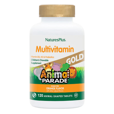 Жевательные мультивитамины для детей Nature's Plus Animal Parade Gold, 120 жевательных таблеток, Апельсин