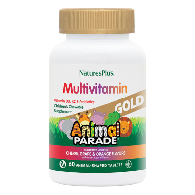 Жевательные мультивитамины для детей Nature's Plus Animal Parade Gold, 60 таблеток, Ассорти
