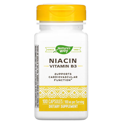 Ниацин Витамин В3 Nature's Way Niacin Vitamin B3, 100 мг, 100 капсул