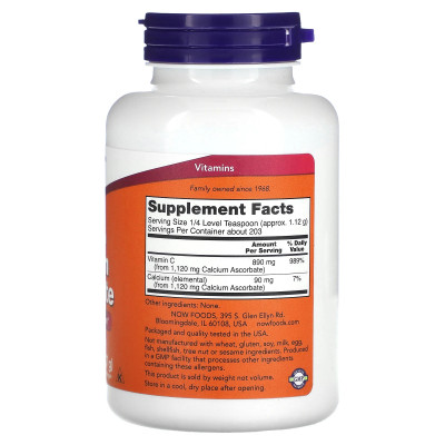 Аскорбат кальция витамин С Now Foods Calcium Ascorbate, 227 г