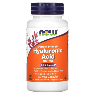 Гиалуроновая кислота Now Foods Hyaluronic Acid, 100 мг, 60 капсул