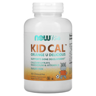 Витаминно-минеральный комплекс для детей Now Foods Kid Cal, 100 жевательных таблеток, Апельсин