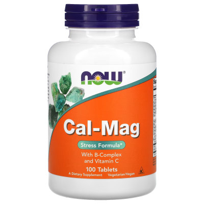Кальций и магний комплекс для снятия стресса Now Foods Cal-Mag Stress Formula with B-complex, 100 таблеток