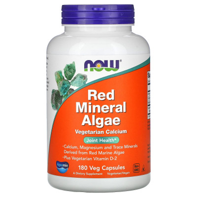 Комплекс минералов из красных водорослей Now Foods Red Mineral Algae, 180 капсул