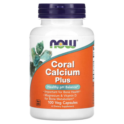 Коралловый кальций плюс Now Foods Coral calcium Plus, 100 капсул