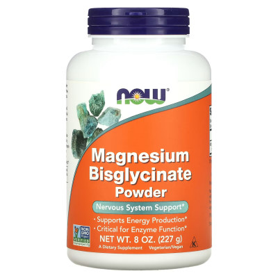 Магний бисглицинат порошок Now Foods Magnesium bisglycinate, 227 г
