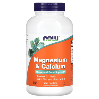 Магний и кальций Now Foods Magnesium & Calcium, 250 таблеток