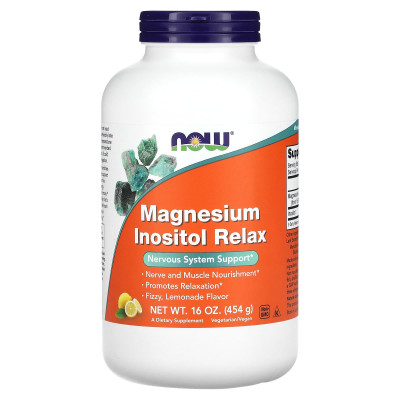 Магний расслабляющий инозитол Now Foods Magnesium inositol Relax powder, 454 г, Лимонад