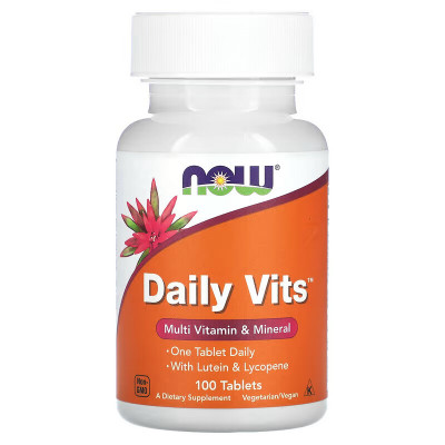 Мультивитамины и микроэлементы Now Foods Daily Vits Multi, 100 таблеток
