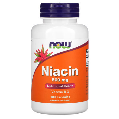 Ниацин Витамин В3 Now Foods B3 Niacin, 500 мг, 100 капсул