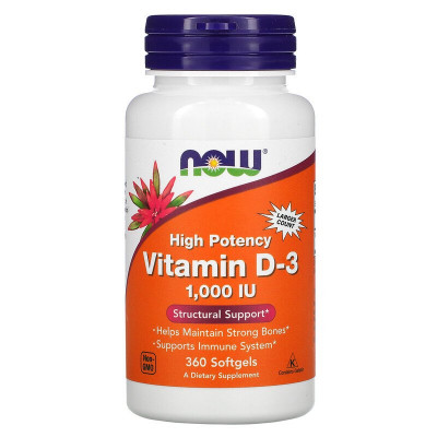 Витамин Д3 Now Foods Vitamin D3, 1000 IU, 360 капсул