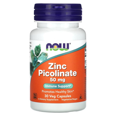 Пиколинат цинка Now Foods Zinc picolinate, 50 мг, 30 капсул