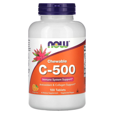 Витамин С 500 Now Foods C-500, 500 мг, 100 таблеток, Апельсин