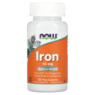 Железо Now Foods Iron, 18 мг, 120 капсул