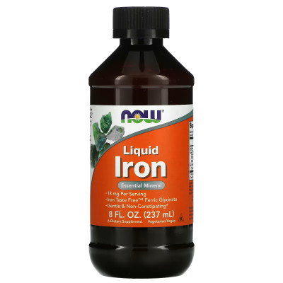 Жидкое железо Now Foods Liquid Iron, 237 мл