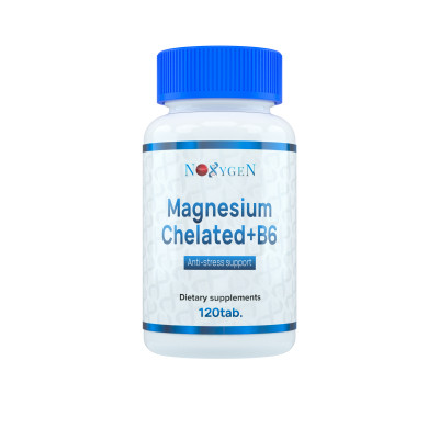 Магний хелат Noxygen Magnesium Chelated + B6, 135 мг, 120 таблеток