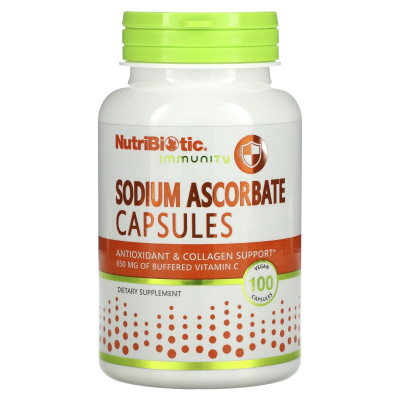 Аскорбат натрия NutriBiotic Sodium Ascorbate, 850 мг, 100 капсул