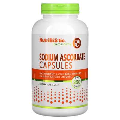 Аскорбат натрия NutriBiotic Sodium Ascorbate, 850 мг, 250 капсул