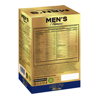 Мужской витаминно-минеральный комплекс Optimum System Gold Men's Vitamins Forte, 90 капсул