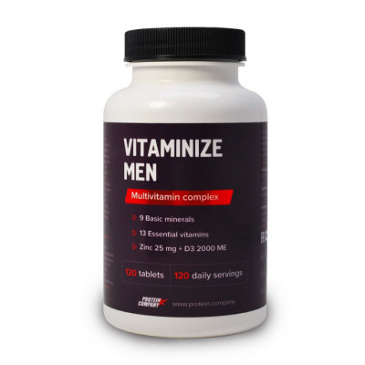 Витамины для мужчин мультивитамины Protein.Company Vitaminize Men, 120 таблеток