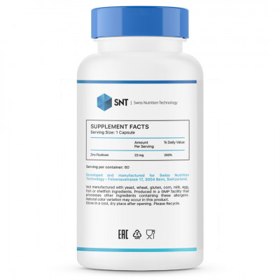 Пиколинат цинка SNT Zinc Picolinate, 22 мг, 60 капсул