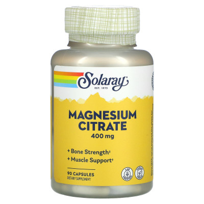 Цитрат магния Solaray Magnesium citrate, 400 мг, 90 капсул
