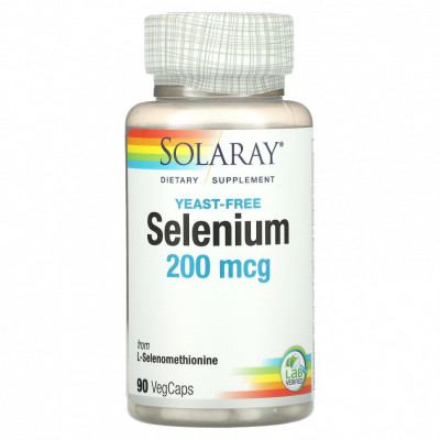 Селен Solaray Selenium, 200 мкг, 90 капсул