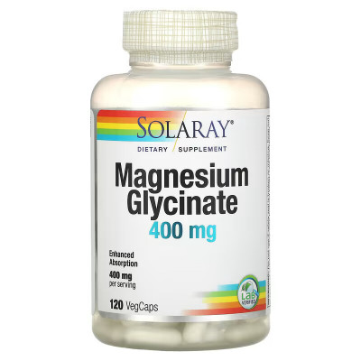 Глицинат магния Solaray Magnesium Glycinate, 400 мг, 120 капсул