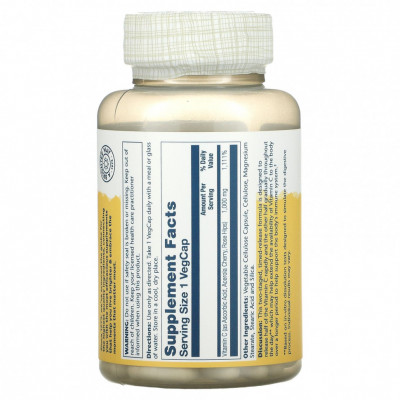 Витамин С с замедленным высвобождением Solaray Vitamin C timed release, 1000 мг, 100 таблеток