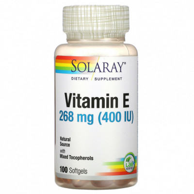 Витамин Е Solaray Vitamin E, 400 IU, 100 капсул