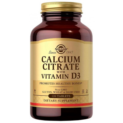 Цитрат кальция с витамином Д3 Solgar Calcium Citrate with Vitamin D3, 120 таблеток