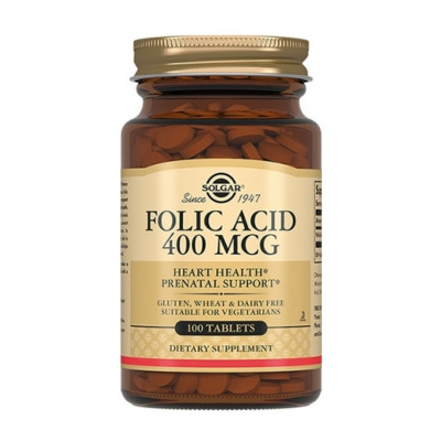 Фолиевая кислота Solgar Folic Acid, 400 мкг, 100 таблеток