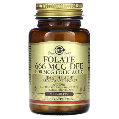 Фолиевая кислота Solgar Folic Acid, 400 мкг, 250 таблеток