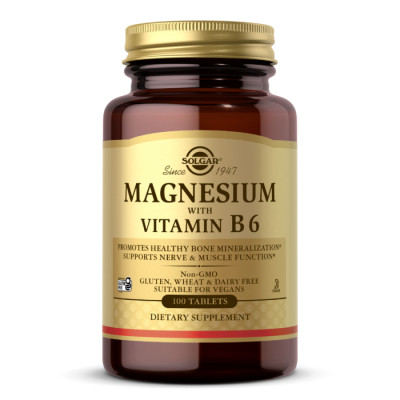 Магний + Витамин В6 Solgar Magnesium + B6, 100 таблеток