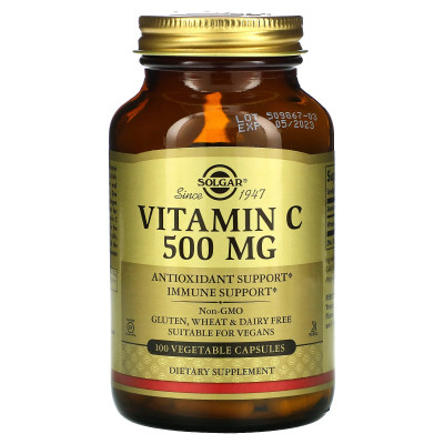 Витамин C Solgar Vitamin C, 500 мг, 100 капсул